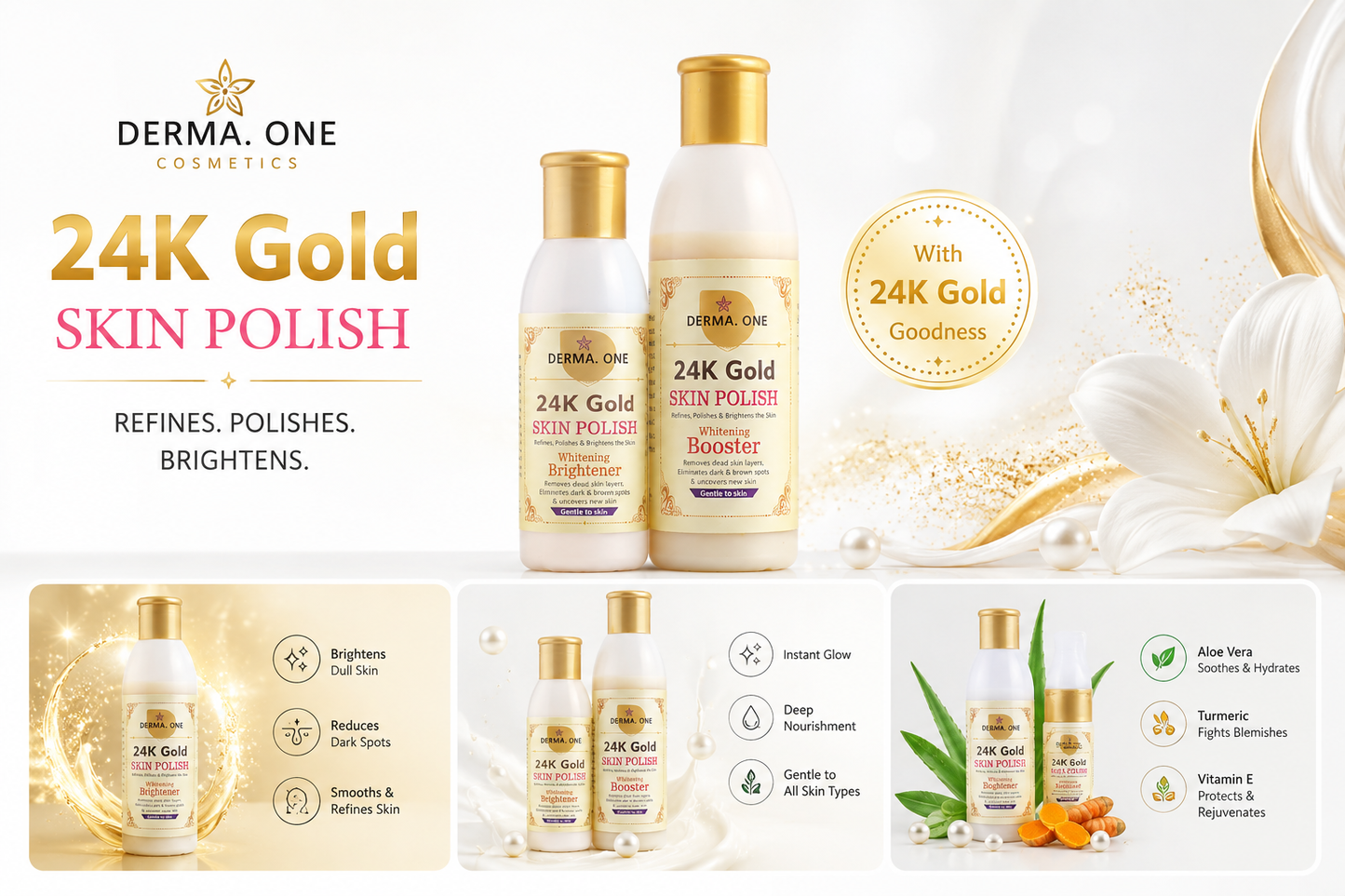 Derma One 24K Gold Skin Polish –Brightening Skin Polish | 200ml