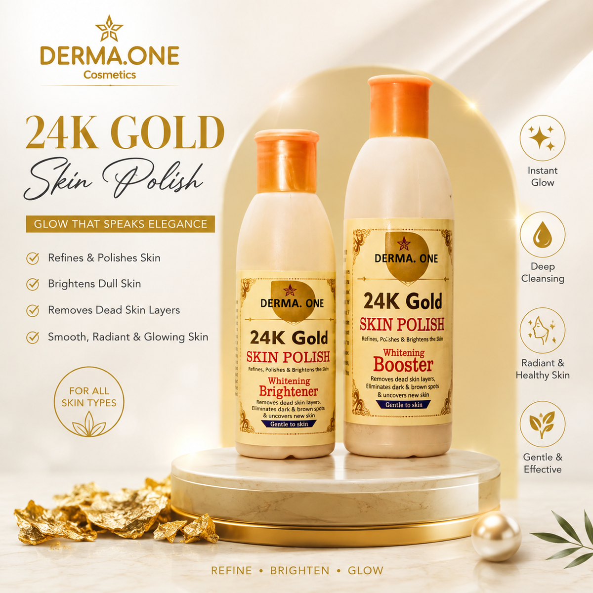 Derma One 24K Gold Skin Polish –Brightening Skin Polish | 200ml