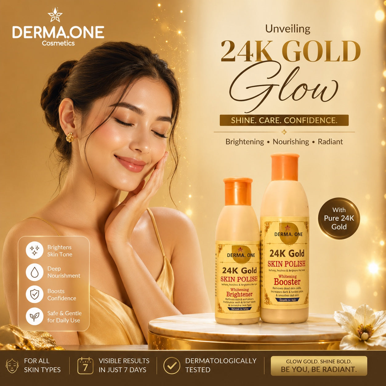 Derma One 24K Gold Skin Polish –Brightening Skin Polish | 200ml
